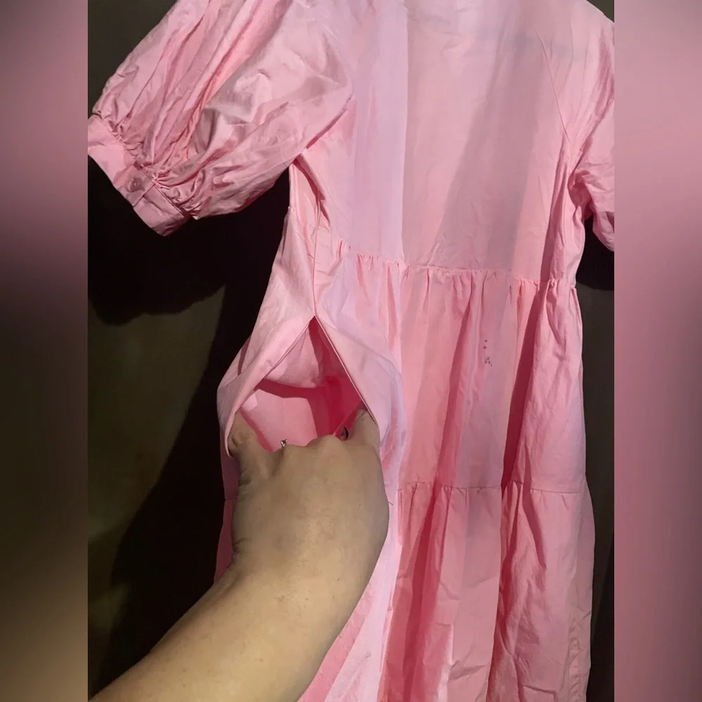 English Factory Pink Tiered Midi Dress - Picture 11 of 11